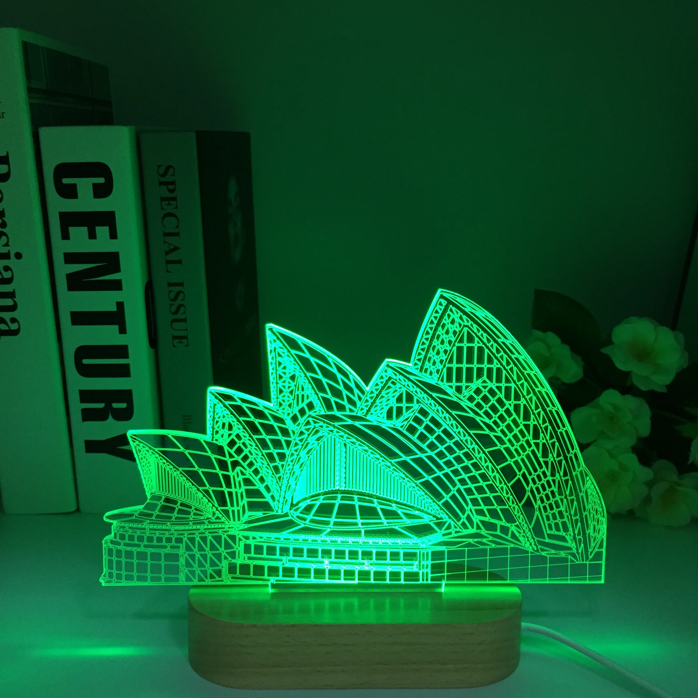 

Wooden Creative Products Sydney Opera House 3d Lamp Acrylic Stereo Energy Saving Ambient Table Lamps For Living Room Lighting