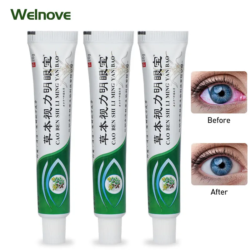 

20G Herbal Eye Ointment Eyesight Eye Dry Red Blood Bright Clean Eye Antibacterial Cream Soothing Massage Cream Eye Health Care