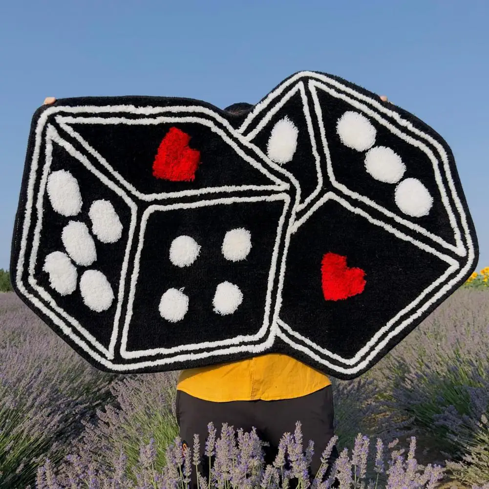 Плюшевый напольный коврик в форме кубика с рисунком имитация кашемира кухонный