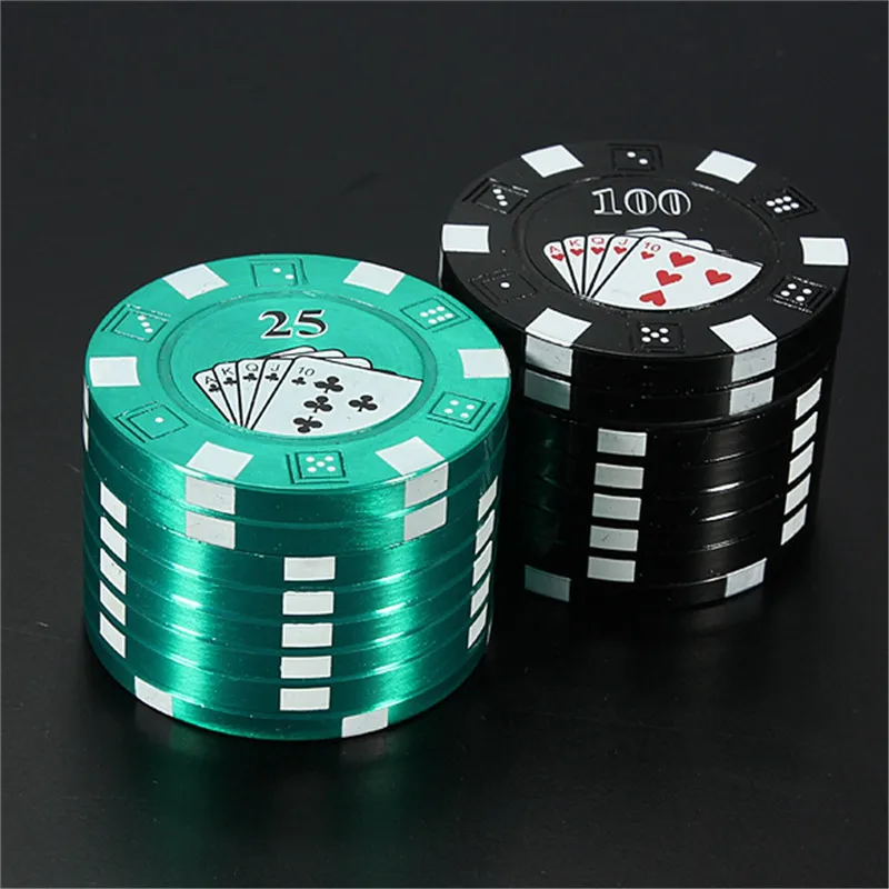 3 Layers Poker Chip Style Herb Herbal Tobacco Grinder Smoking Pipe Accessories gadget Red/Green/Black Herbal Cigarette Grinder