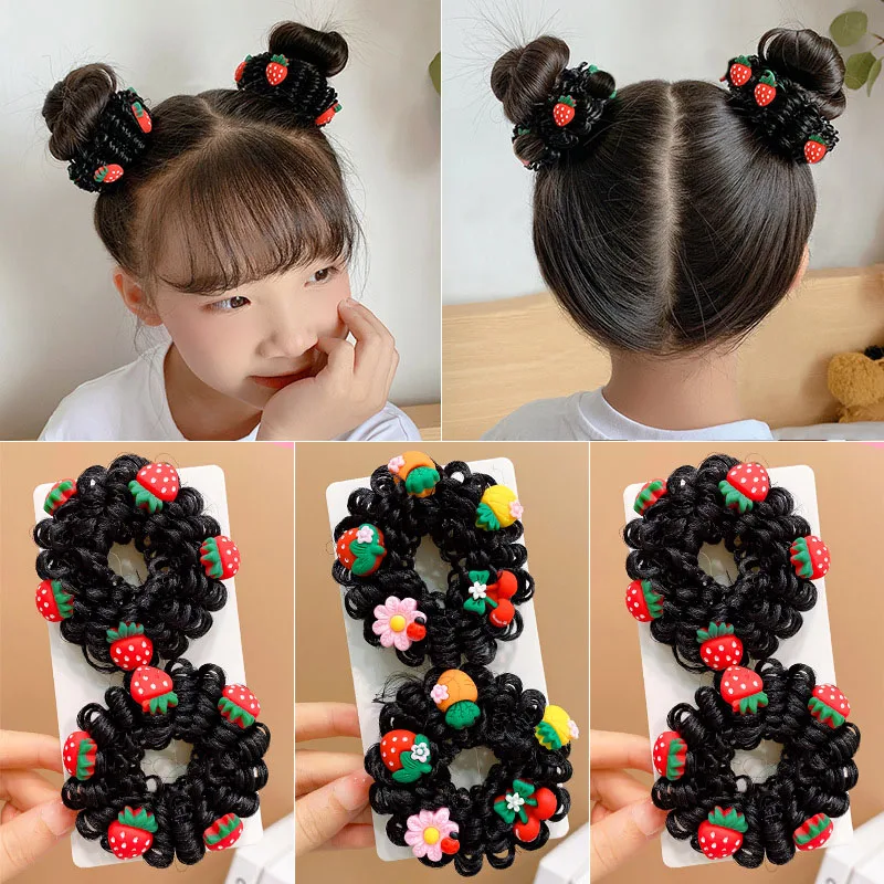 

Black Wig DIY Bun Hair Style Tool Donut Scrunchies Girls Elastic Hair Bands Updo Ponytail Holder Gum Children Hair Accessories