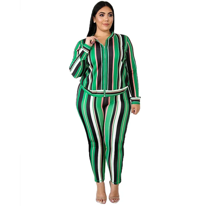 Plus Size Fall Outfits Sweatsuit for Women Clothing Tracksuit Two Piece Sets Sport Print Female Pant s 3xl 4xl 5xl 6xl