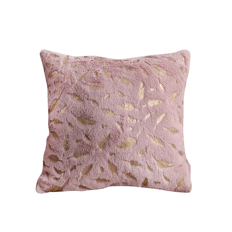 

Pillows Double-sided Feather Bronzing Plush Pillowcase Home Nordic Sofa Pillow Office Cushion Cover without Core