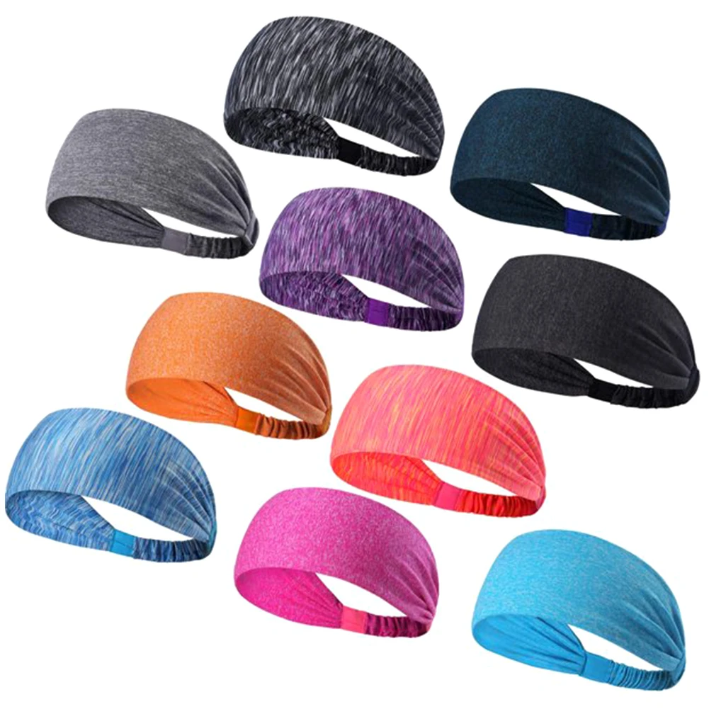

10pcs/pack Running Wrap Yoga Workout Moisture Wicking For Women Men Athletic Exercise Cycling Sweatband Non Slip Sport Headband