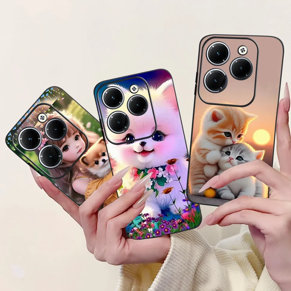 For Tecno Spark 20 Pro 20C Pro+ Cases Cool Style Tiger Dragon Pattern Phone Case Black Soft Silicone Spark20 20Pro Back Cover