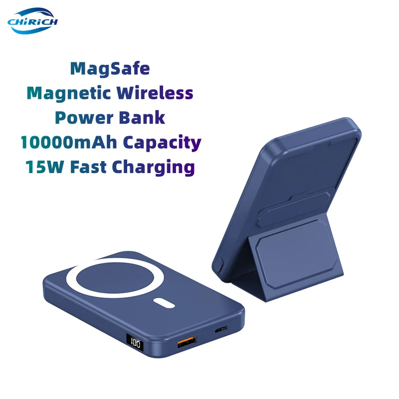 

Portable Magnetic Wireless Power Bank 10000mAh Mini Powerbank With Holder External Battery Pack For iPhone 13 12 11 Xiaomi