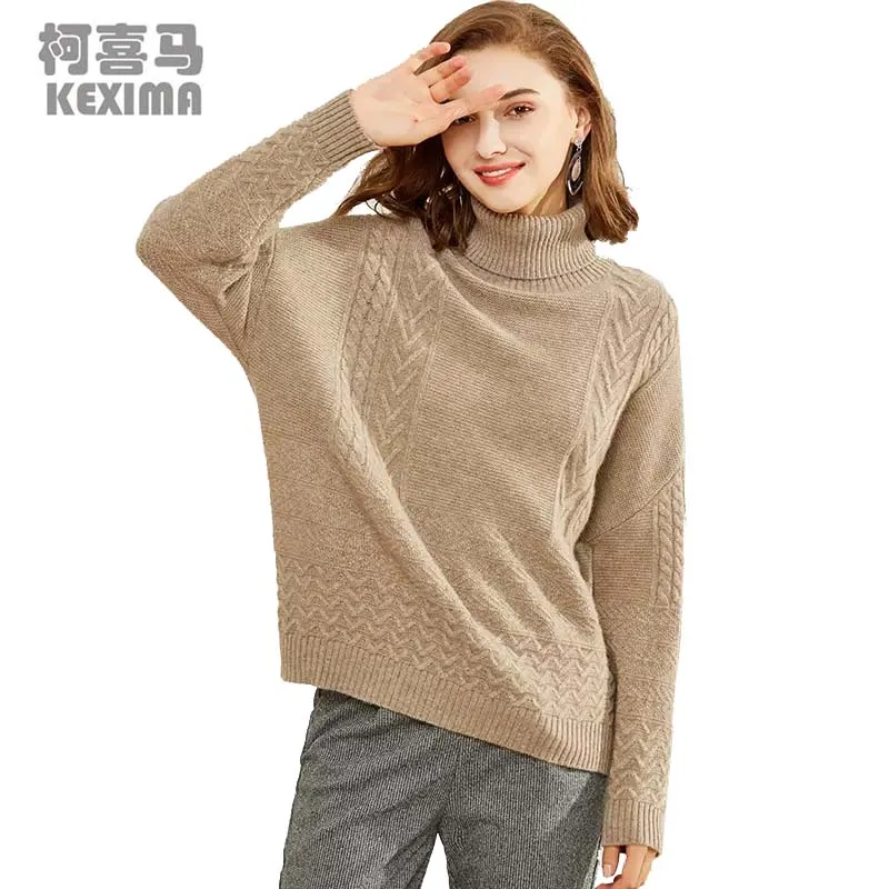 

yidong new 2022 Set head Inner Mongolia Cashmere sweater female loose cashmere sweater Milk tea color Women sweater