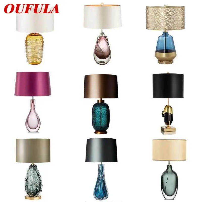 

Современная глазурованная настольная лампа OUFULA в скандинавском стиле, модная художественная лампа для гостиной, спальни, отеля, оригинальная настольная лампа