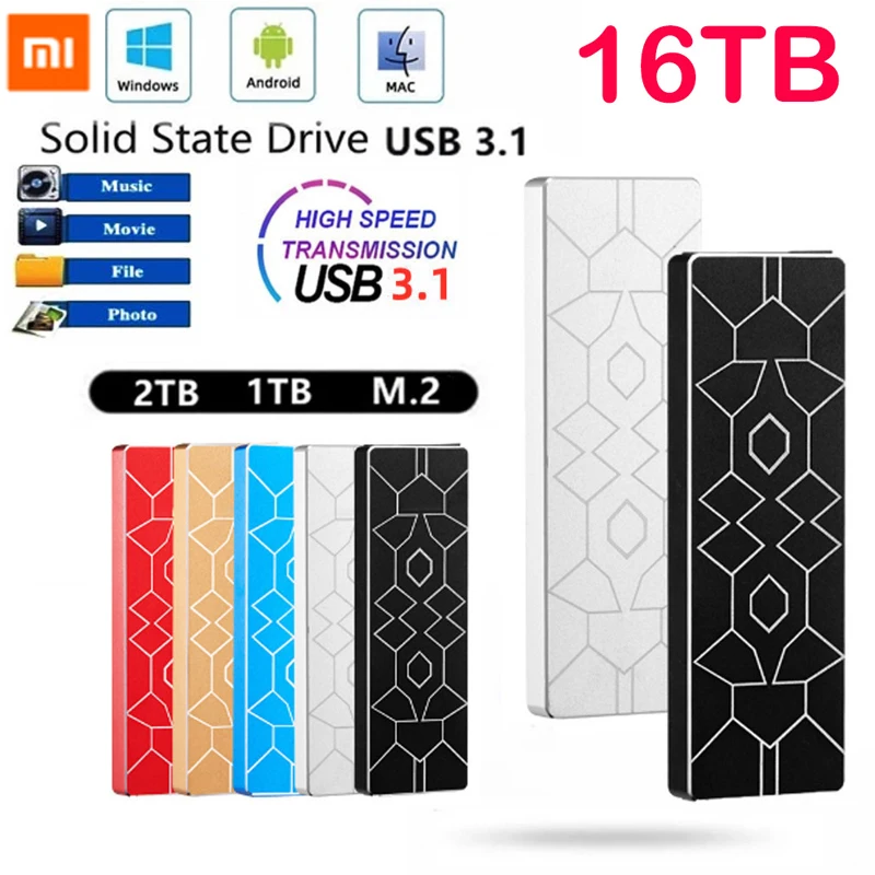 

2022 New 100% Original 4TB 8TB 16TB Solid State Drive High-speed Mobile Hard Drive Mini Suitable for Notebook Desktop Hard Drive