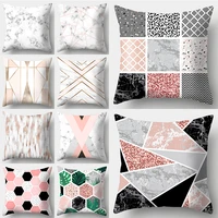wzh pink geometry cushion cover 45x45cm polyester decorative pillow cover sofa bed pillow case