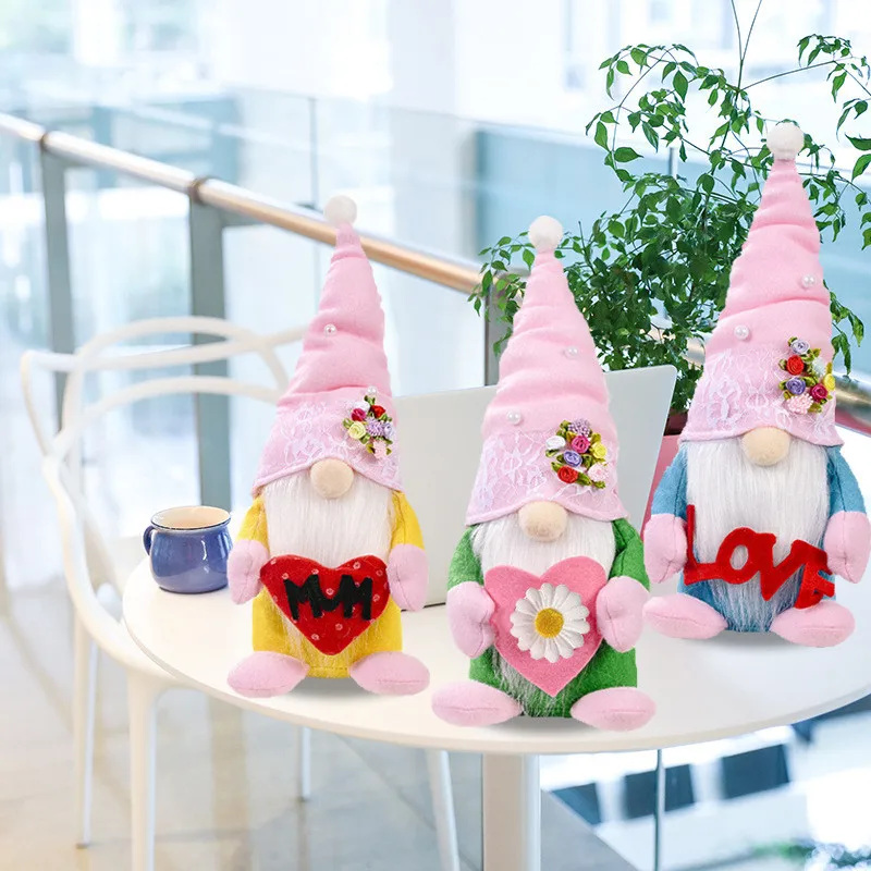 

Mothers Day Faceless Gnome Plush Doll Rudolph Flower Love Party Valentine's Day Gift for Kids Home Table Party Decoration