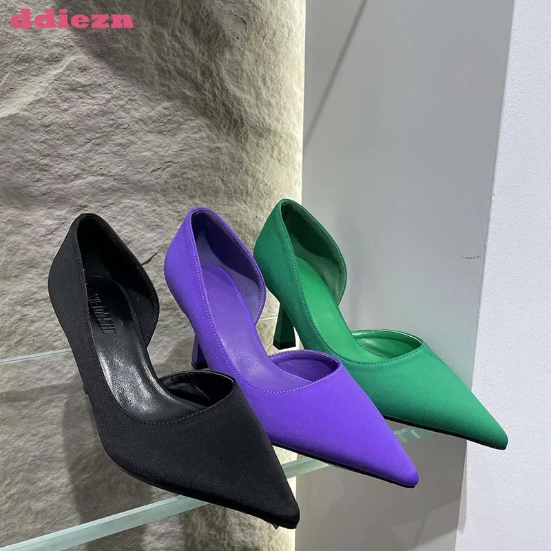 

Office Lady Female Shoes Sexy Women Pumps Thin Heels 2023 New In Fashion Ladies Sandals Pointed Toe Footwear Summer Slides