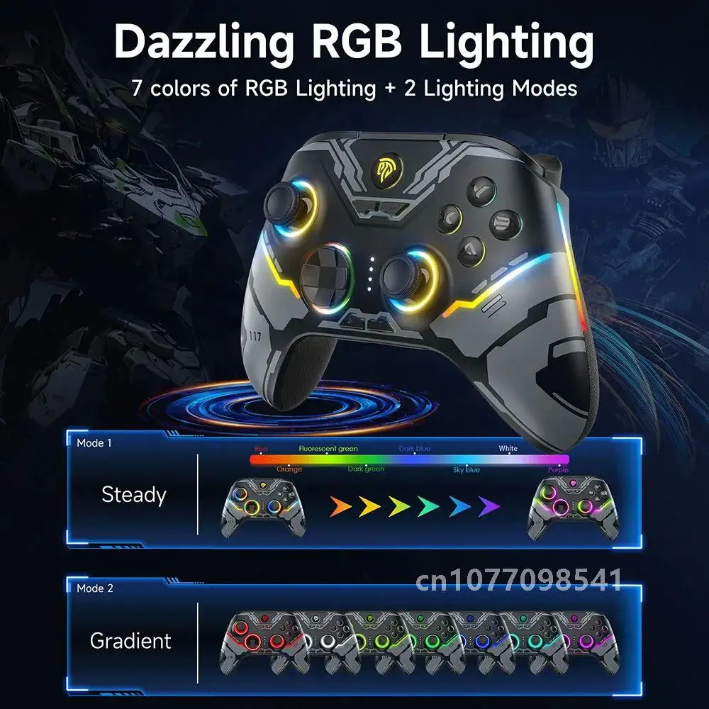 Беспроводной геймпад EasySMX X15 Bluetooth-джойстик для ПК с Windows Nintendo Switch Android/iOS RGB эффект