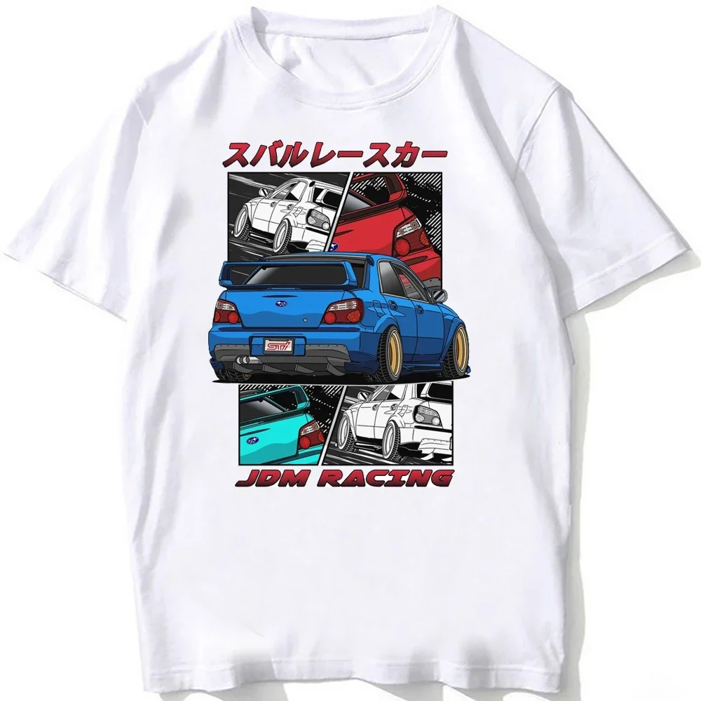Классическая футболка JDM Impreza WRX STi с синим принтом автомобиля новые мужские