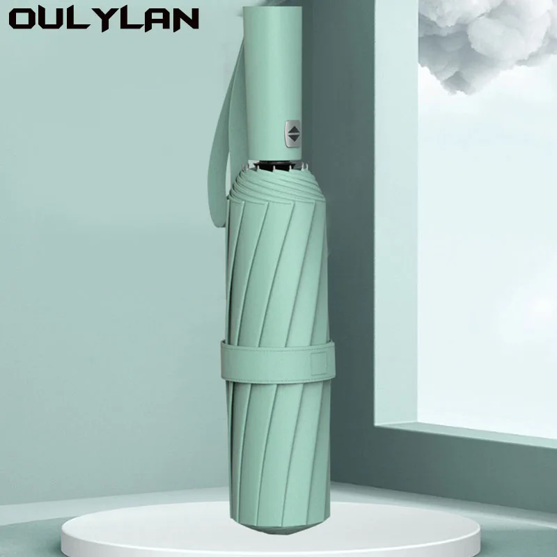 

Зонт Oulylan с двойными косточками для мужчин и женщин, компактный Ветрозащитный Автоматический деловой Роскошный складной зонт от солнца, дождя, для путешествий, 12K