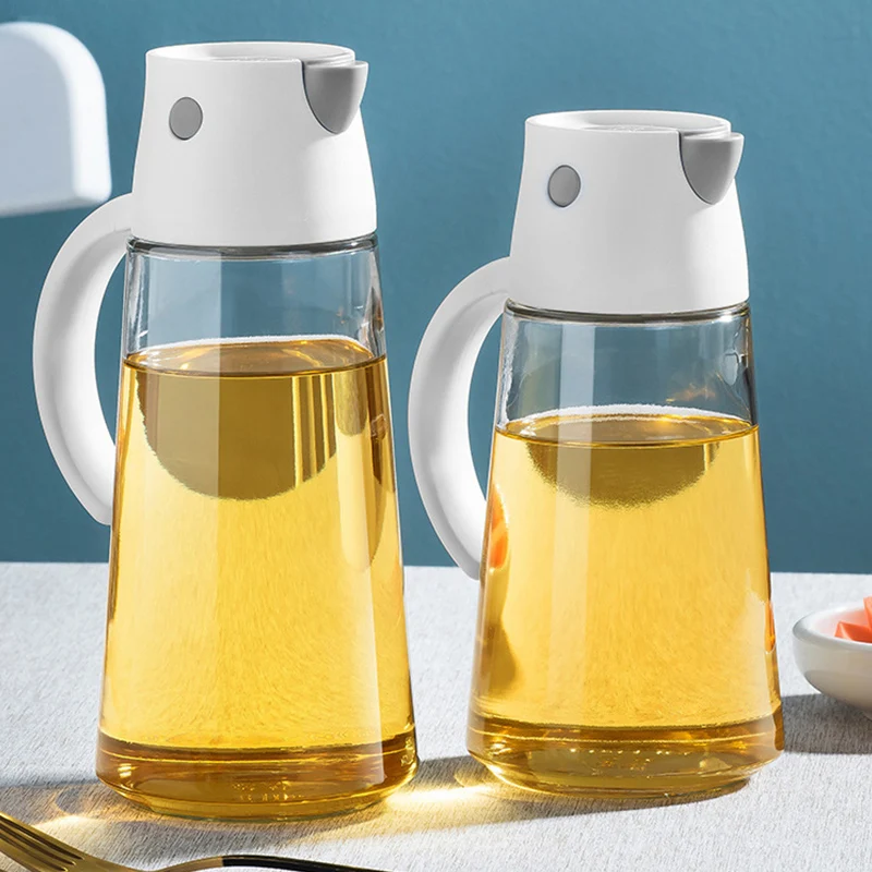 

Kitchen Glass Olive Oil Pot Vinegar Jug Dispenser Automatic Opening Vinegar Soy Sauce Honey Bottle Seasoning Container