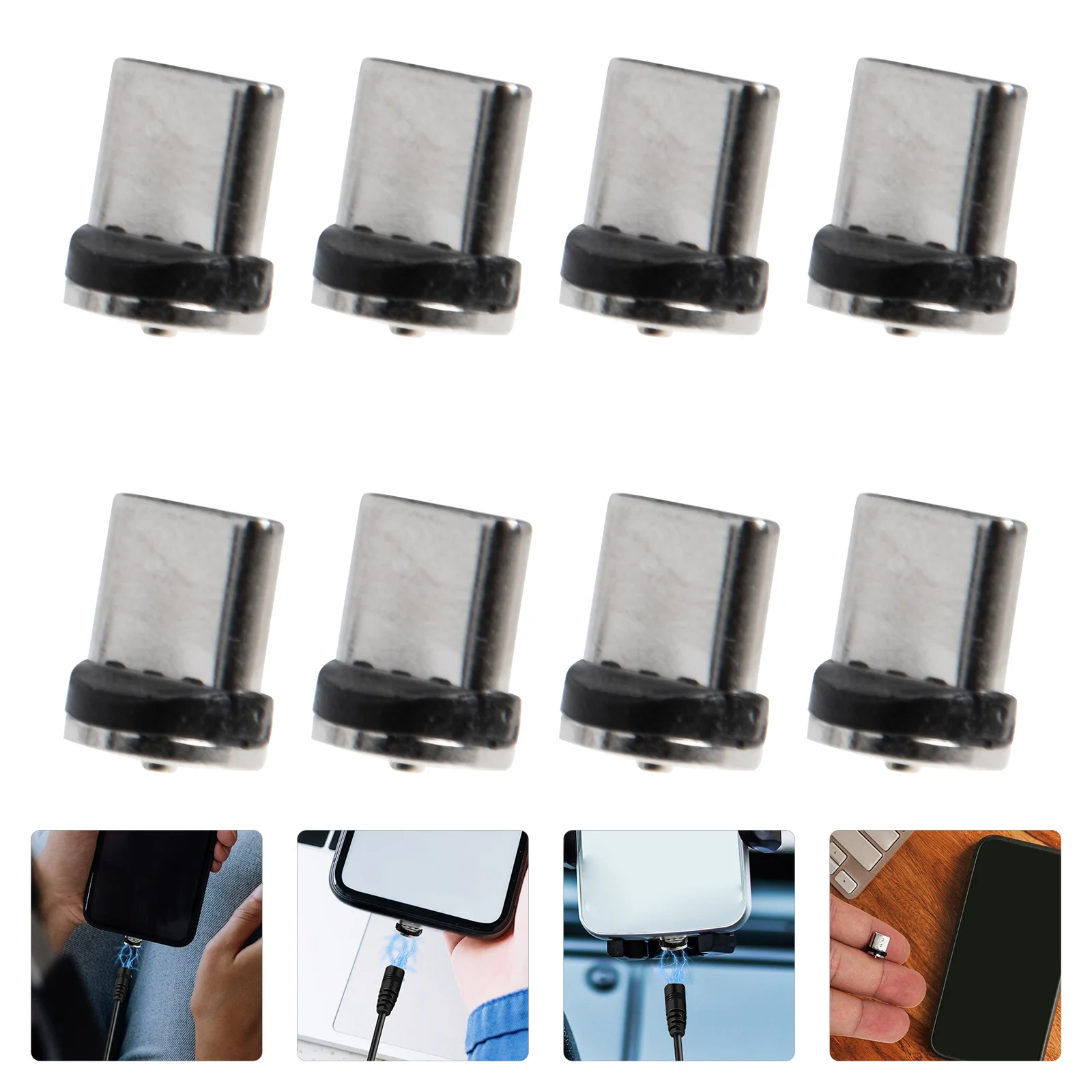 

8Pcs Cable Adapters Magnet Adapter Type C Adapter Magnetic Cable Adapter for Gift Car Travel