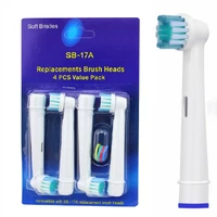 4pcsset electric toothbrush replaceable head tooth brush heads for oral b electric brush nozzles soft dupont bristle sb 17a