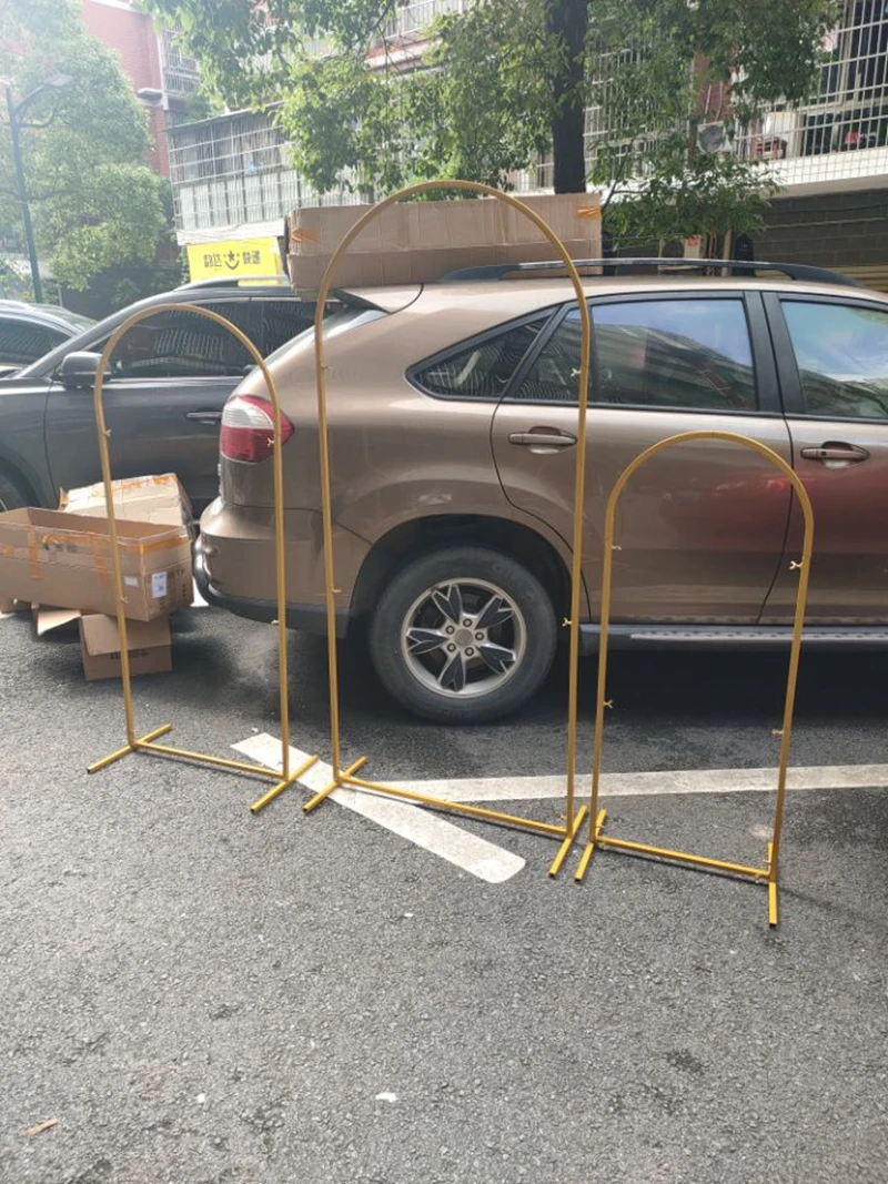 Цена 1 Набор = 3 шт. свадебные арки железная труба N-образные цветочные стойки Свадебные металлические реквизиты фон Искусственные цветы украшени...