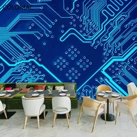 colomac custom 3d technology sense circuit board wallpaper network computer company reception counter decoration dropshipping