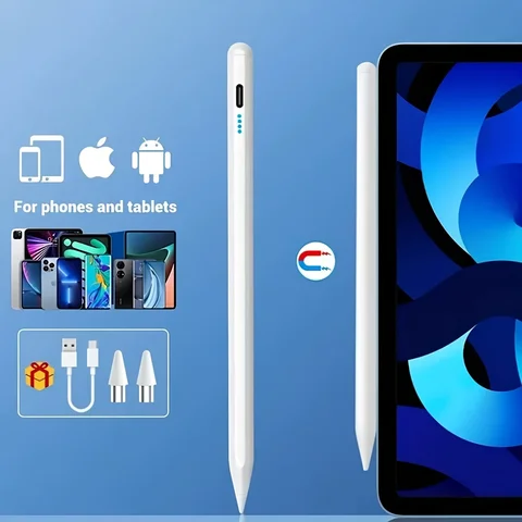 Универсальный стилус для iPad, Android, планшетов, магнитный сенсорный карандаш с быстрой зарядкой для Apple iPhone, Samsung, Huawei