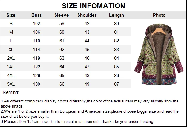2022 Women Winter Floral Printed Coat Vintage Harajuku Plus Size Loose Casual Jackets Plus Velvet Thick Warm Hooded Fashion Coat