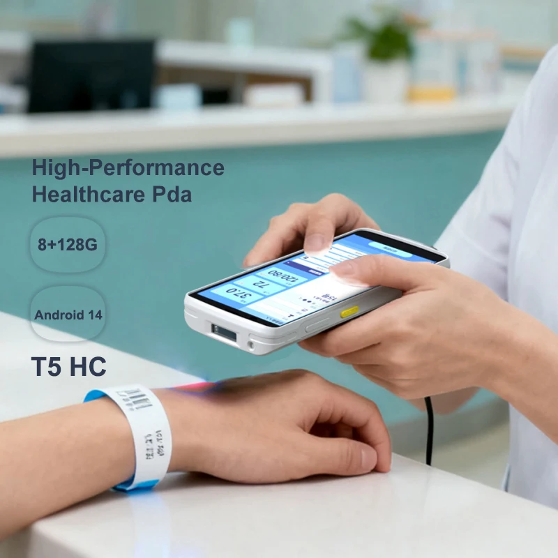 Фото Медицинский терминал Android 2D для считывания QR-кодов, портативный терминал PDA, медицинская версия, антибактериальный PDA, сканер штрих-кодов Android с NFC №1