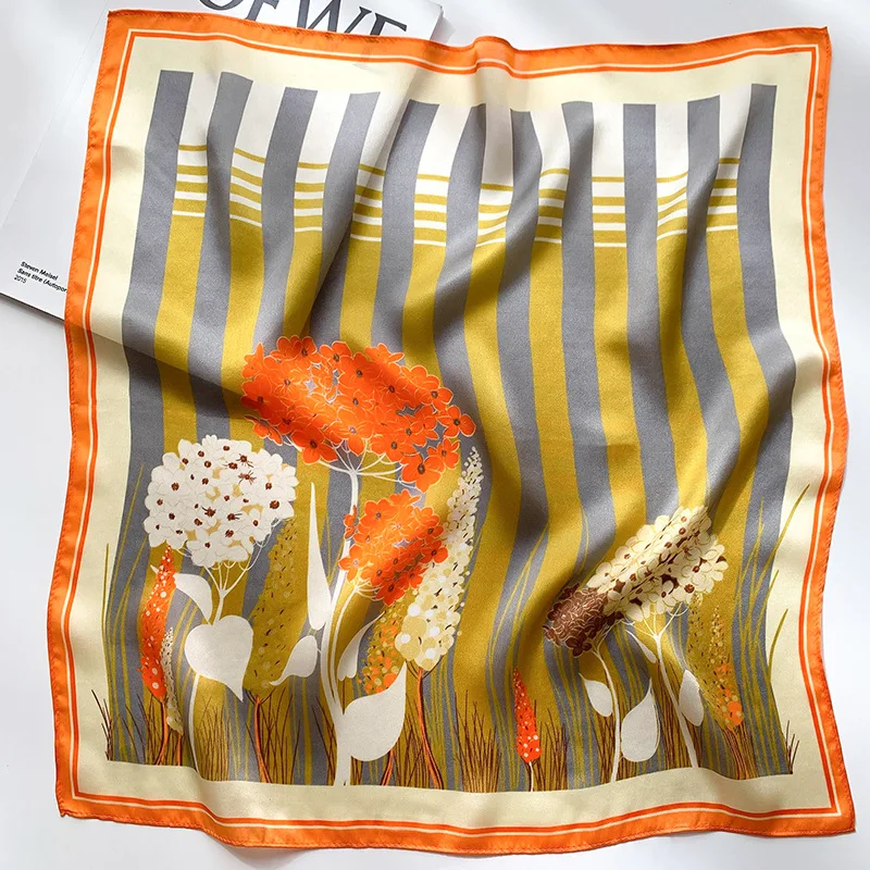 

2022 100% чистый Шелковый шарф, квадратная маленькая повязка на голову, шейный платок, шарфы, бандана, Летний Пляжный хиджаб, шали, женский плато...