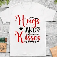 hungs and kiss letter print women t shirt short sleeve o neck loose women tshirt ladies tee shirt tops clothes camisetas mujer
