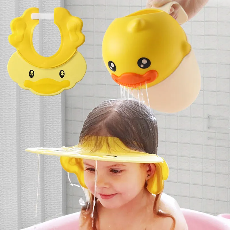 Hair Washing Hat Shower Bath Silicone Cap Soft Adjustable Visor Head Protector Shampoo Cap for Toddler
