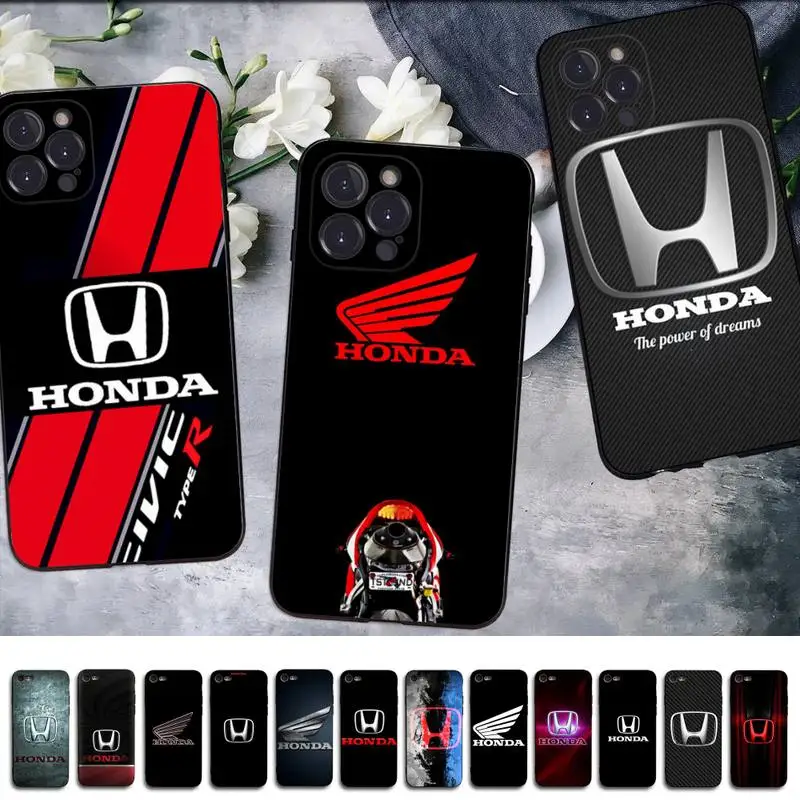 

Luxury Sport Car Honda Phone Case For iPhone 14 13 12 Mini 11 Pro XS Max X XR SE 6 7 8 Plus Soft Silicone Cover