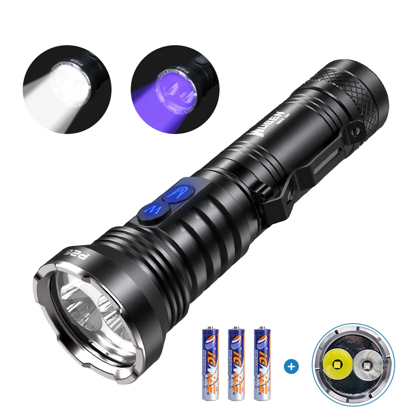 

WUBEN P26 UV Flashlight 365nm 150Lumens UV Black Light Pet Urine Stains Detector Scorpion Hunting Built-in Battery 3*AA Battery