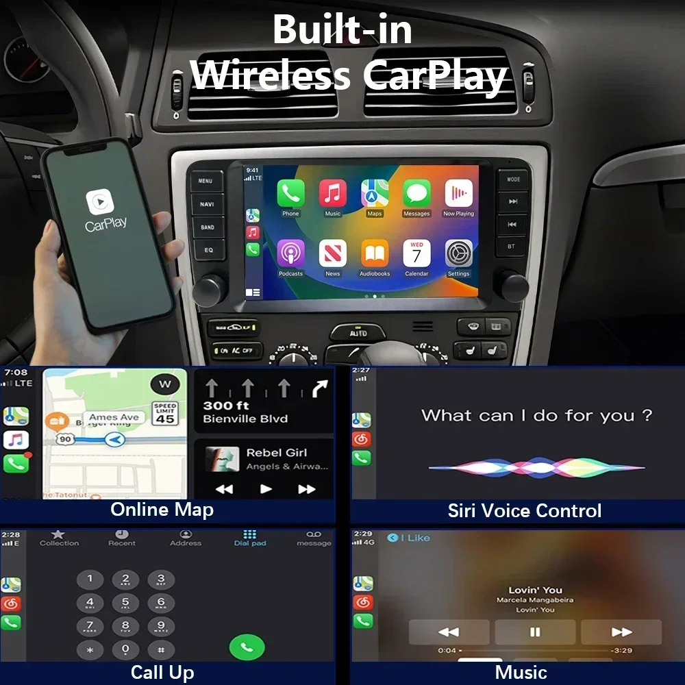 Фото CHSTEK автомобильный Odtwarzacz мультимедийный для Volvo S60 S40 XC70 V70 V40 2005-2009 CarPlay Bluetooth навигация WiFi стерео №3