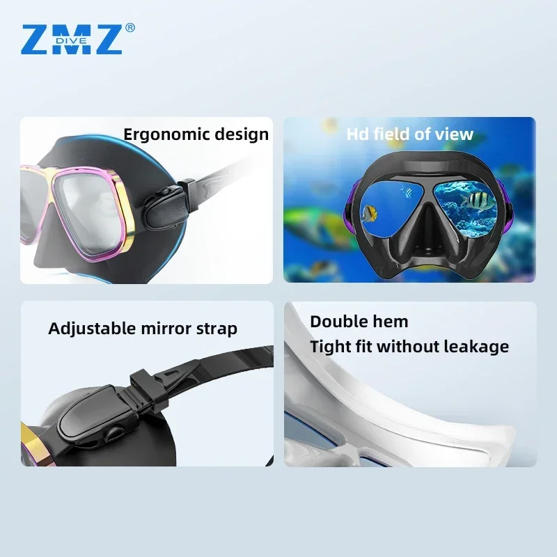 2024 новый стиль прозрачная цветная маска для дайвинга подводной охоты очки