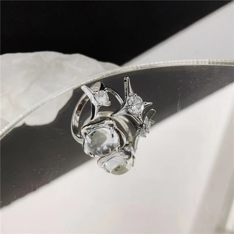 Роскошное Открытое кольцо из серебра 925 пробы в виде французской суперфеи со