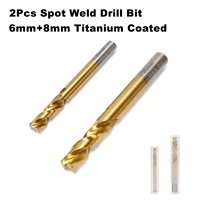 2pcslot spot weld drill bit 6mm8mm titanium coated high speed steel cobalt hss co for car welding points auto panel repair