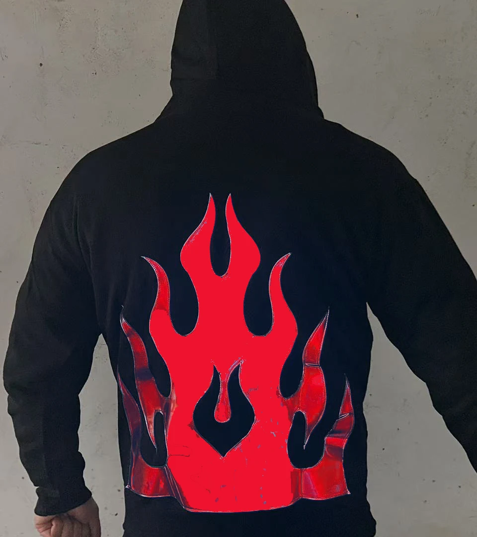 Фото PHATTPANT shuffle rave gear wave rave gear Толстовка на молнии, куртка-кардиган Толстовка с капюшоном Flame №4