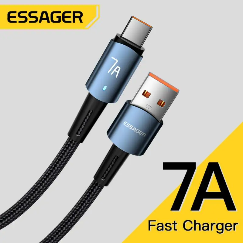 

Essager 7A Type C USB Cable Wire For Realme Oneplus OPPO 100W Fast Charging USB Type C Data Cord For Huawei P30 P40 Pro Samsung