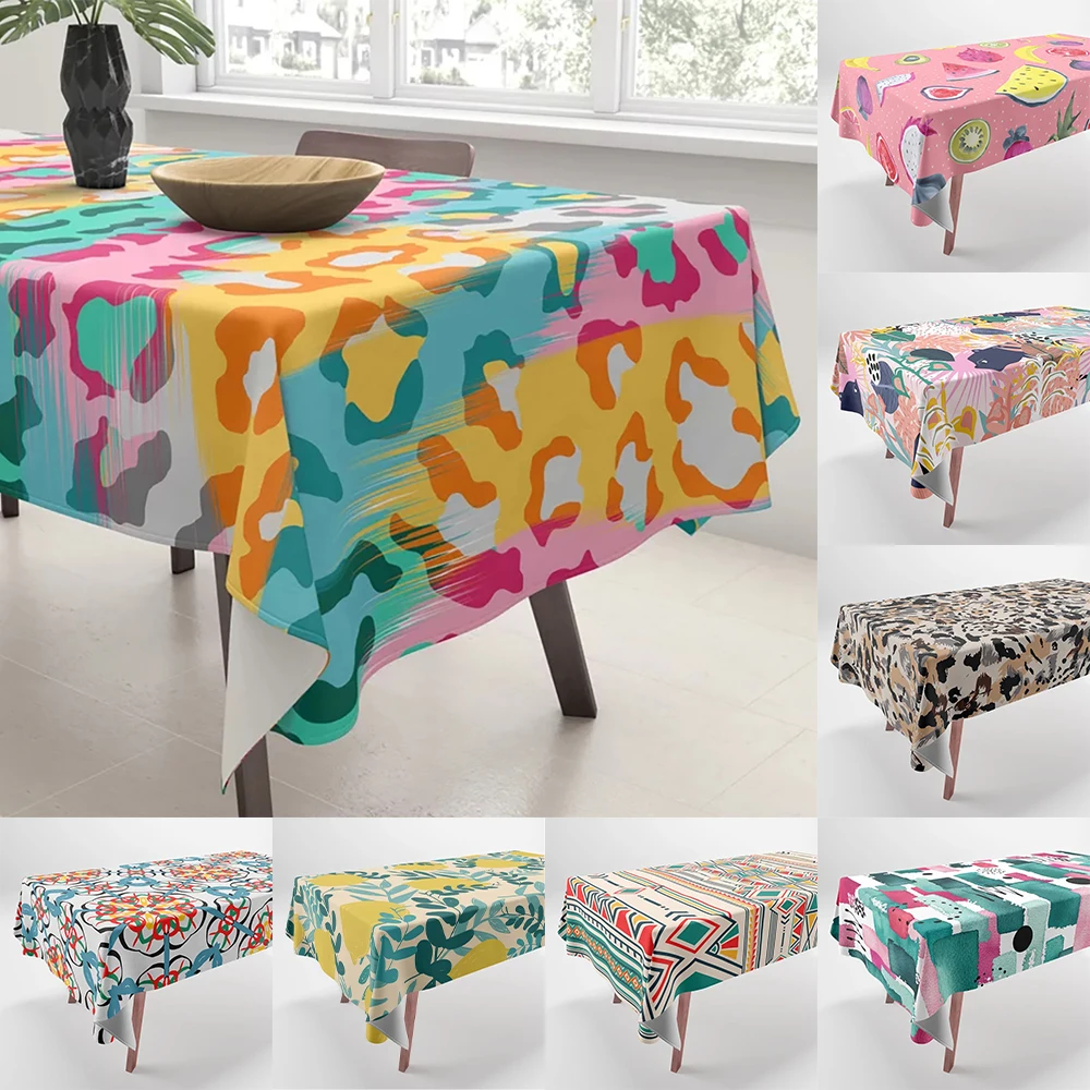 

Psychedelic Pattern Printed Tablecloths Home Decor Rectangular Party Tablecloths Anti-Fouling Tablecloths Dust Cloths