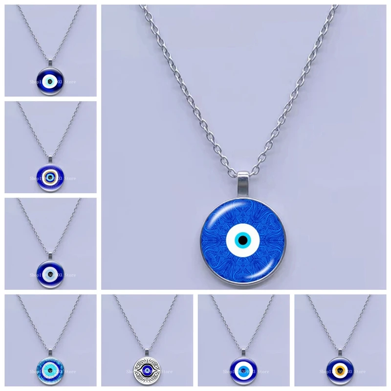 Круглый стеклянный кабошон с изображением сглаза | AliExpress