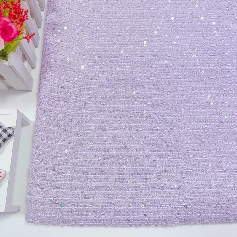 Сплошной цвет окрашенная в пряжу плетеная твидовая ткань для женщин осенняя