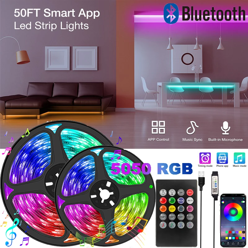 Неоновый светодиодный светильник с Bluetooth и синхронизацией музыки 5 В USB лампа для