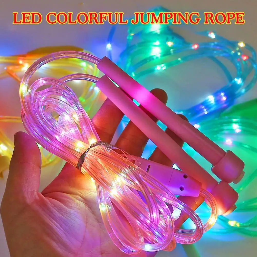 

Luminous Jump Ropes Fitness LED Light Up Skipping Rope With Exercise Body Home Light School Children Rope Jump I1E4