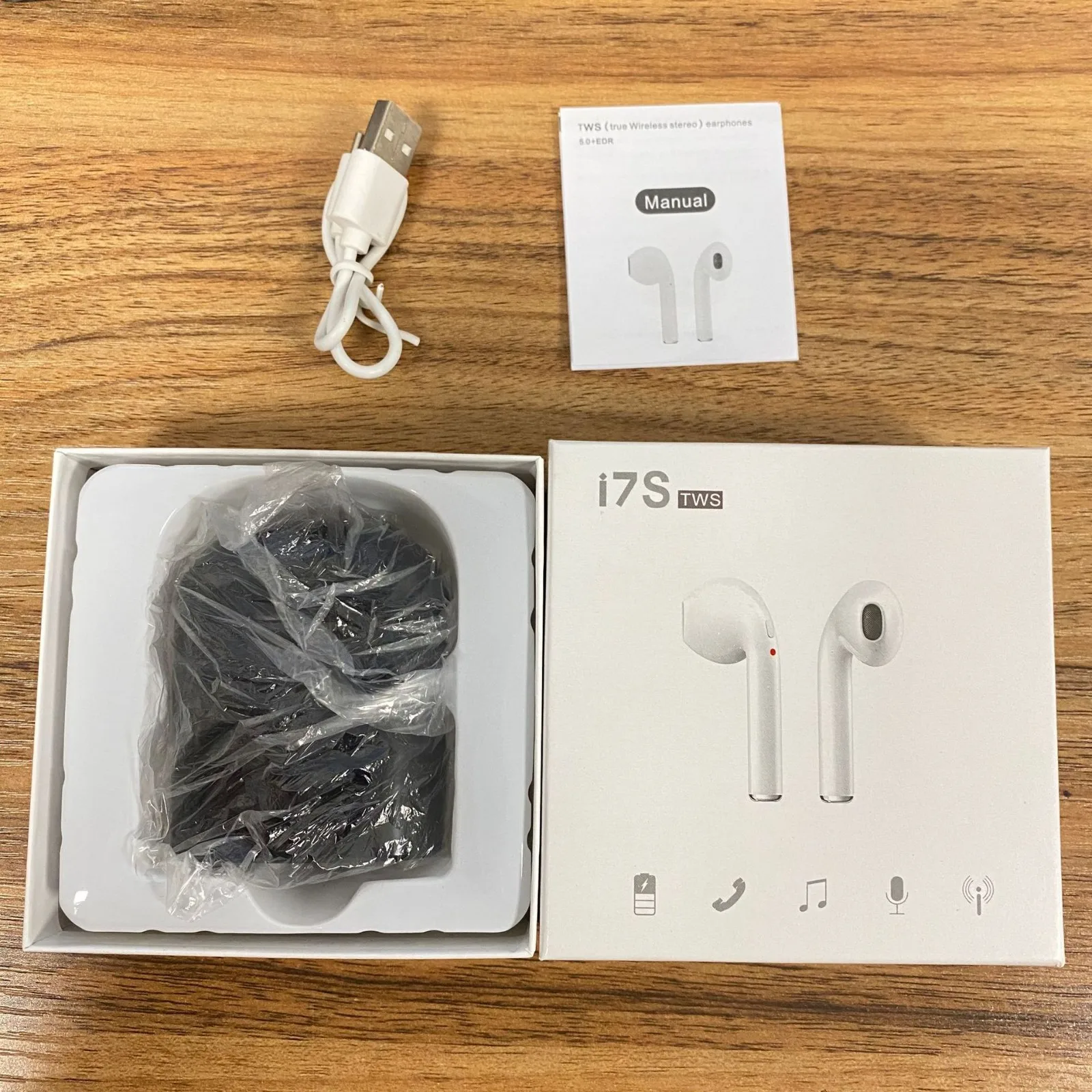 

I7s Bluetooth 5.0 True Wireless Earbuds With Charging Box Waterproof Earphone Volume Control Mini Headphone Handsfree For Sports