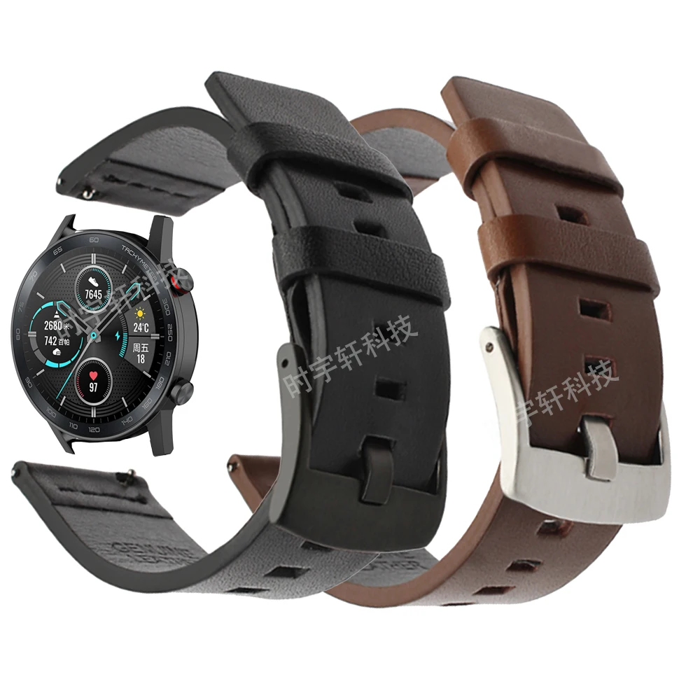 

Кожаный ремешок для часов Honor Magic 2 42 мм 46 мм, спортивный браслет для Huawei GT 2 Pro 2E Runner/Honor GS Pro/GS 3
