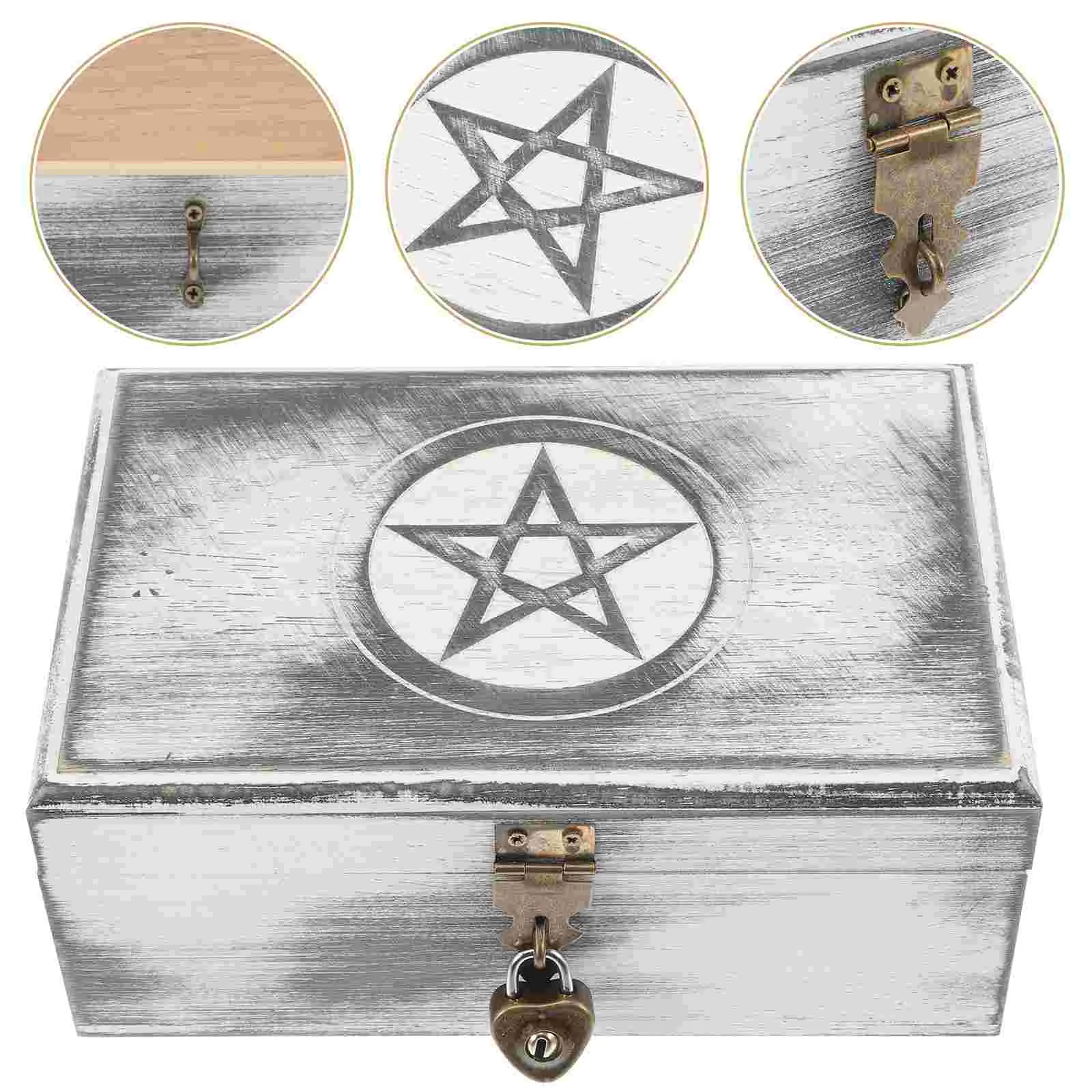 

Box Jewelry Wooden Storagetreasure Keepsake Wood Case Holderretro Organizer Engraved Decorative Style Rings Necklace Container