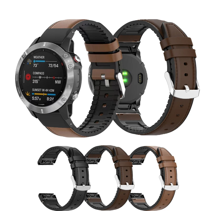 

Ремешок кожаный для Garmin Fenix 5 5X 6 6X 7 7X Pro 5 5X Plus 3 HR