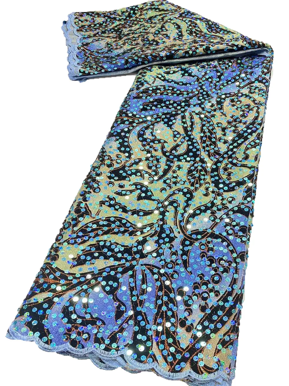 Блестки ручной работы флокирующая кожа бархатная ткань 2022 африканская Тюлевая