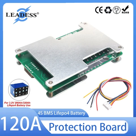 4S 12V 120A LiFePO4 плата защиты литий-ионного аккумулятора с балансом мощности аккумулятора/улучшенная печатная плата BMS для автомобиля, мотоцикла, электрической дрели