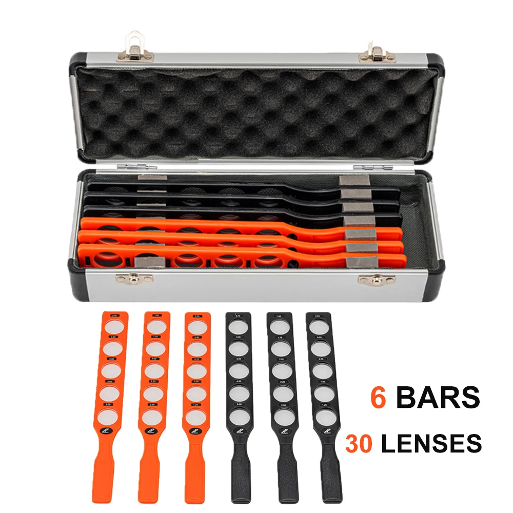 

Ophthalmoscope Ophthalmic Equipment Refraction Inspection Optical Lens Retinoscopy Rack Set Plastic Bar Aluminium Case